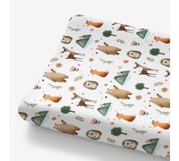 HawSkgFub Boho Woodland Animals Changing Pad Cover for Baby Girls Boys, Natural Forest Bear Deer Fox Diaper Change Table Covers, Soft Stretchy Safe Snug Fitted Changing Mat Sheets Fit 32"/34" x 16"