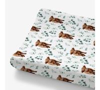 HawSkgFub Highland Cow Eucalyptus Leaf Changing Pad Cover for Baby Girl Boy, Natural Western Farm Animal Diaper Change Table Covers, Soft Stretchy Safe Snug Fitted Changing Mat Sheet Fit 32