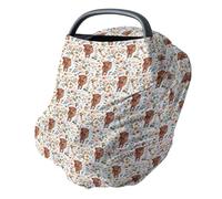 HawSkgFub Highland Cow Floral 5-in-1 Car Seat Cover for Baby Girl Cow Lover Gift, Western Cowgirl Retro Boho Flower Privacy Breastfeeding Nursing Cover, Newborn Infant Multi-use Carseat Canopy Carrier