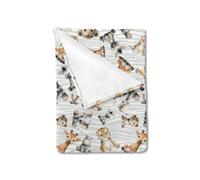 HawSkgFub Kids Safari Baby Animals Blanket Boy Girl Gift, Nursery Jungle Elephant Giraffe Zebra Lion Leopard Hippo Lightweight Fluffy Flannel Fleece Blankets, Soft Warm Toddler Nap Bedding Decor 30x40