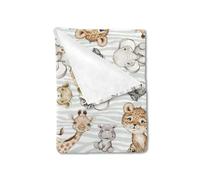 HawSkgFub Safari Jungle African Animal Baby Blanket Boy Girl Gift Gender Neutral, Elephant Giraffe Lion Flannel Fleece Nursery Bed Blankets, Soft Lightweight Newborn Toddler Infant Kid Bedding 50 x 60