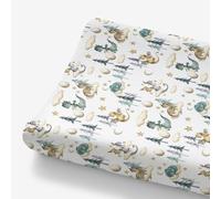 HawSkgFub Watercolor Cute Dragon Fairy Tale Changing Pad Cover for Baby Boy, Cloud Moon Star Dragons Egg Diaper Change Table Covers, Soft Stretchy Safe Snug Fitted Changing Mat Sheet Fit 32"/34" x 16"