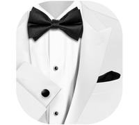 HAWSON Black Bow Ties Pocket Square Set with Cufflinks and Studs,Men's Adjustable Pre-Tied Silk Tuxedo Bow tie for Wedding., Black Crossover, normal