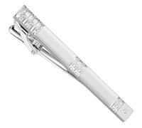 HAWSON Classic Light-colored Tie Clips for Men, Silver/14K Gold Satin Tie Bar, Elegantes Necktie Accessories Wedding Groom Gifts, 2.3 Inch, Non-Precious Metal, No Gemstone