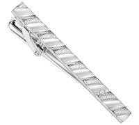 HAWSON Classic Light-colored Tie Clips for Men, Silver/14K Gold Satin Tie Bar, Elegantes Necktie Accessories Wedding Groom Gifts, Light Silver, 2.2 Inch