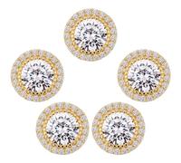 HAWSON Crystal Tuxedo Studs for Mens Tuxedo Shirt,5 PCS Tuxedo Buttons for Birthday Wedding Party Christmas., Metal, No Gemstone