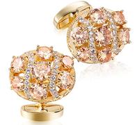 HAWSON Cufflinks for Men, Gold Diamond Crystal Cufflinks for Groom Husband Personalized Gifts, Mens Formal Wedding Business Cufflinks, Metal, not known