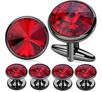 HAWSON Cufflinks for Men with 4/6 pcs Shirt Studs Set, Gift Box Packed, Mens Jewelry or Accessories for Wedding, Party, Anniversary, Birthday, Metal