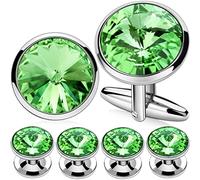 HAWSON Cufflinks for Men with 4/6 pcs Shirt Studs Set, Gift Box Packed, Mens Jewelry or Accessories for Wedding, Party, Anniversary, Birthday, Metal