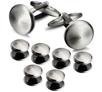 HAWSON Men’s Cufflinks and Tuxedo Studs Set with Gift Box, Men’s Jewelry or Accessories Suitable for Black Suit White Shirts Vest and Red Bow tie on Wedding Party Birthday, Brass, not know