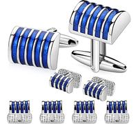 HAWSON Mens Cufflinks and Tuxedo Studs Set in Gift Box, Easy to Wear, Gifts or Jewelry for Men, Wedding Accessories, Designed, Metal