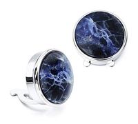 Hawson Men's Cufflinks - Shirt Button Covers for Wedding, Metal, sodalite