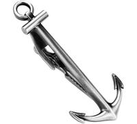 HAWSON Nautical Anchor Tie Clips for Men Unique, 2.2 Inch Novelty Tie Bar, Navy Ocean Marine Themed Tie Pin, Sailor Captain Yacht Accessories Cruise Ship Fun Gifts for Men, Antique Silver, 2.2 Inch