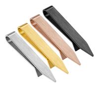 HAWSON Tie Clip for Men 4 Pcs & Single (Gold Silver Black Rose Gold Tie Clip), 2.2 Inch Skinny Tie Bar, Matte Brushed Minimalist Design Tie Pin, Secure Hold for Formal Suits, Wedding & Business Gifts