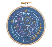 Hawthorn Handmade Celestial Bird Mini Embroidery Kit - Embroidery Kit for Beginners, with Embroidery Fabric, Cotton Thread, Embroidery Hoop, Embroidery Needle & Instructions - DIY Crafts for Adults
