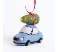 Hawthorn Handmade Christmas Car Needle Felting Kit - Needle Felting Craft Kits for Adults UK, Includes Felting Wool, Needles, Ribbon & Instructions. Great for Adult Craft Gifts - Approx 8cm Tall