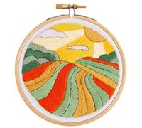 Hawthorn Handmade Harvest Time Mini Embroidery Kit - Embroidery Kit for Beginners, with Embroidery Fabric, Cotton Thread, Embroidery Hoop, Embroidery Needle & Instructions - DIY Crafts for Adults