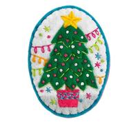 Hawthorn Handmade 'Merry Christmas' Felt Craft Brooch Kit. Christmas Craft Kits for Adults, with Wool Felt Sheets, Embroidery Thread, Embroidery Needle, Instructions & More. Christmas Craft Gifts.