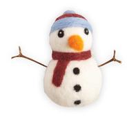 Hawthorn Handmade Snowman Christmas Needle Felting Kit - Needle Felting Craft Kits for Adults UK, Includes Felting Wool, Needles & Instructions. Great for Adult Craft Gifts - Approx 7cm Tall.