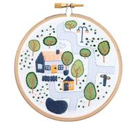 Hawthorn Handmade Village Cottage Mini Embroidery Kit - Embroidery Kit for Beginners, with Embroidery Fabric, Cotton Thread, Embroidery Hoop, Embroidery Needle & Instructions - DIY Crafts for Adults