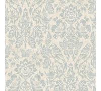 Hawthorn Meadow Blue Wallpaper - Nature Botanical Birds - Traditional Pattern Duck Egg - Calm Elegant - Paste The Paper