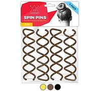 Hawwwy Spiral Spin Pins - 4 Pack Premium Brown Spin Pins | Easy & Fast Non-Scratch Alloy Bun Maker Hair Pins for Buns Women Kids | Messy Bun Bobby Pins Brown Hair Accessories