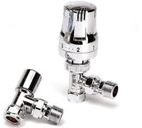 Haxby TRV Angled Chrome Thermostatic Radiator & Towel Rail Valve 1/2"-15mm
