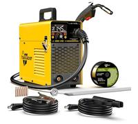 haxiaoer 145A Gasless MIG Welders, 3 in 1 Portable Flux MIG/ARC/Lift TIG MIG Welding Machine with Smart Digital LED Dispaly, Semi-Automatically Synergy Inverter MIG Welder, Best for Beginner