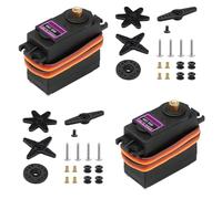 HAXIHA 2pcs Micro Digital Servo Motor,Metal Gear Servo Motor,High Precision Micro Servo Motor Kit,for Arduino Modeling Robot Arm Airplane RC Car Boat Control