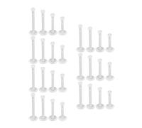 Haxisii Clear Earrings, 28pcs Plastic Clear Earrings Stud, Piercing Retainers Suitable for Sports, Work, and Post-Operative Acrylic Top-Push Piercing Retention Unisex