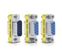 HAXITOYZF DB9 RS232 Serial Port Adapter Mini Gender Changer 3 Pack | M-M, F-F, M/F Types, RS232 Compatible, Coupler Connector, 9-Pin Serial Port, Compact Design