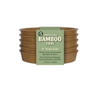 Haxnicks Bamboo Plant Saucer Twin Pack 3In / 7.5Cm Terracotta 10 Pack Sustainable And Reusable