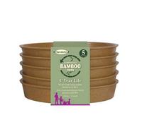 Haxnicks Bamboo Plant Saucer Twin Pack 6In / 15Cm Terracotta 10 Pack Sustainable And Reusable