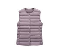 HAXNOHEY Women 's Padded Gilet Lightweight Quilted Vest Ultra Light Gilet Ladies Gilet Women Sleeveless Padded Down Jacket Button Collarless Puffer Gilet Outerwear Autumn Winter Warm Wear