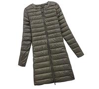 HAXNOHEY Women's Army Green Oversized Puffer Coat, Down Jacket, Winter, Women, M, Solid, Quilted, Zipper, Long Sleeve, Polyester, 2 Pockets, Water Resistant, Unlined, Running, Women's Coats