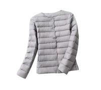 HAXNOHEY Women's Light Grey M Quilted Puffer Coat, Size M