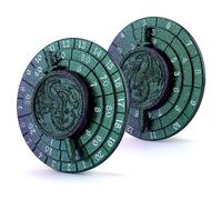Haxtec 7-in-1 Metal DND Dice Set - Unique Spinner Dice - Green - Age 14+