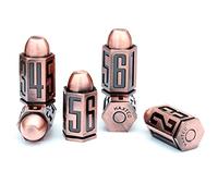 Haxtec Bullet Metal Dice Set 6 Pack Antique Copper Metal D6 Die Polyhedral D&D Dice for D and D Dungeons and Dragons Accessories Gifts