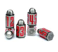 Haxtec Bullet Metal Dice Set 6 Pack Antique Iron Metal D6 Die Red Numbers Polyhedral D&D Dice for D and D Dungeons and Dragons Accessories Gifts