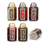 Haxtec Bullet Metal Dice Set 6 Pack Metal D6 Die Polyhedral D&D Dice for D and D Dungeons and Dragons Accessories Gifts