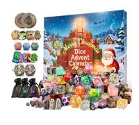 Haxtec DND Dice Advent Calendar 24-Day Mystery Christmas Countdown Dice Set | Polyhedral Dice Set for 2026 Holiday Countdown, Each Day Reveals a New RPG Dice, Ideal Gift for D&D Tabletop Game Players