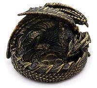 Haxtec Dragon Dice Jail Guardian D&D Dice Tray Holder - Dungeons and Dragons Accessories - Novelty DM RPG Gift - Statue Decor (Antique Bronze)