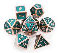 Haxtec Metal Dice Set D&D Polyhedral DND Dice for Dungeons and Dragons RPG Table Games-DND Dice Copper Teal