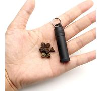 Haxtec Mini D&D Dice Set - Tiny Metal Dice Keychain with Case, Portable 7PCS for Dungeons and Dragons, Antique Bronze