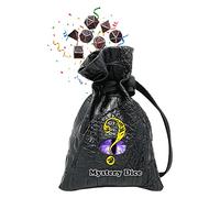 Haxtec Mystery Dice Bag with Metal Dice Set Dragon Eye Dice Pouch Drawstring PU Leather Dice Holding D&D Adult Dice Accessories DND Gifts