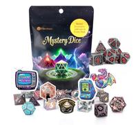 Haxtec Mystery Metal 7pcs DND Dice Set, Polyhedral RPG Gifts for Players | Chance to Win Hollow Metal Dice, No Duplicates in 2/5 Packs, for Tabletop & Role-Playing RPG DND Gift D4 D6 D8 D10 D% D12 D20