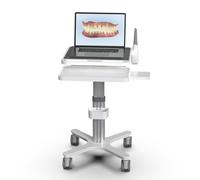 HAXYCC Dental Clinic Trolley Cart with Oral Scanner Holder,Hospital Mobile Workstation with Laptop Tray and Silent Wheels, for Office School Salon Lab etc.