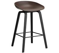 HAY - AAS 32 2.0 Bar Stool 65 cm, Black Lacquered Oak / Raisin / Black - Black
