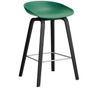 HAY - AAS 32 2.0 Bar Stool 65 cm, Black Lacquered Oak / Teal Green - Teal Green