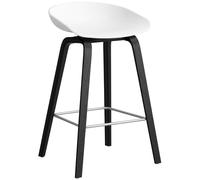 HAY - AAS 32 2.0 Bar Stool 65 cm, Black Lacquered Oak / White - White